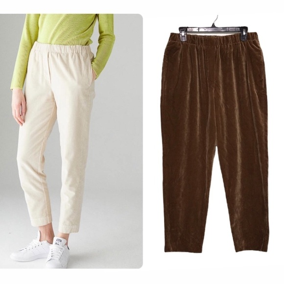 Rosso35 Elastic Waist Velvet Trousers Brown Size 48
